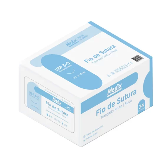 Fio de Sutura Seda Não Absorvível - Caixa com 24 Un.